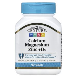 Calcium Magnesium Zinc + D3, 90 Tablets, 21st Century