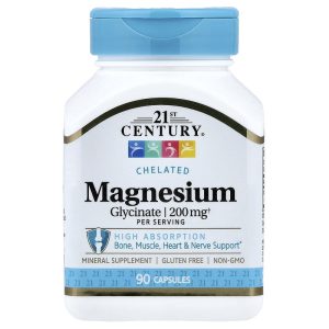 Magnesium Glycinate 100 mg, 90 Capsules, 21st Century