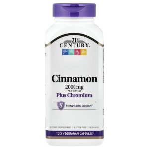Cinnamon Plus Chromium, 120 Vegetarian Capsules, 21st Century
