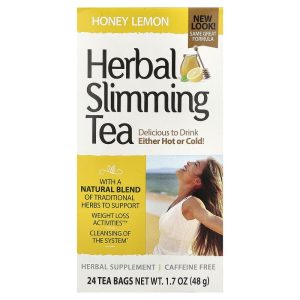 Herbal Slimming Tea, Honey Lemon, Caffeine Free, 24 Tea Bags, 1.7 oz (48 g), 21st Century