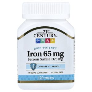 Iron 65 mg, 120 Tablets, 21st Century