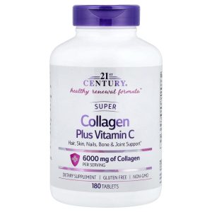 Super Collagen Plus Vitamin C, 180 Tablets, 21st Century