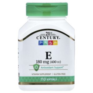 Vitamin E 180 mg (400 IU), 110 Softgels, 21st Century