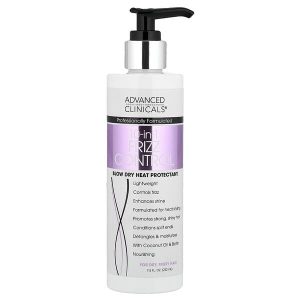 Ang produktong 10-in-1 Frizz Control Blow Dry Heat Protectant for Dry Frizzy Hair, 7.5 fl oz (222 ml), Advanced Clinicals
