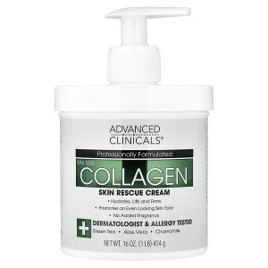 Collagen Skin Rescue Cream, 16 oz (454 g), Advanced Clinicals