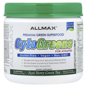 CytoGreens Premium Green Superfood for Athletes, Acai Berry & Green Tea, 4.4 oz (125 g), ALLMAX