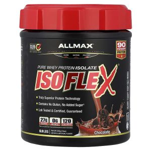 Isoflex Pure Whey Protein Isolate, Chocolate, 0.9 lbs (425 g), ALLMAX