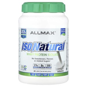 Isonatural Whey Protein Isolate Unflavored, 2 lbs (907 g), ALLMAX