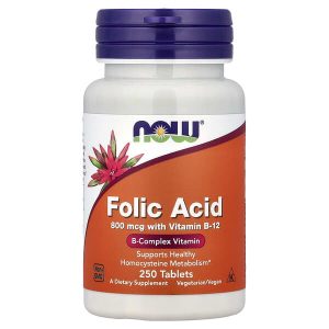 Folic Acid 800 mcg, 250 Tablets, Now Foods