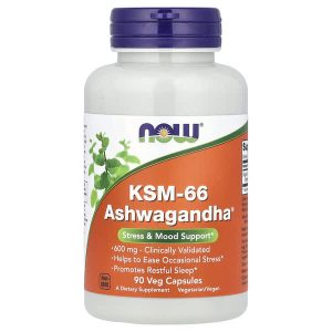 KSM-66 Ashwagandha 600 mg, 90 Veg Capsules, Now Foods