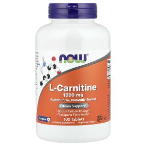 L-Carnitine 1,000 mg, 100 Tablets, Now Foods