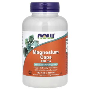 Magnesium Caps 400 mg, 180 Veg Capsules, Now Foods