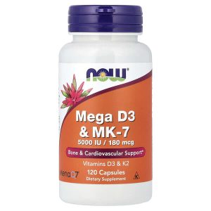 Mega D3 & MK-7, 120 Capsules, Now Foods