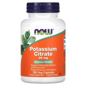 Potassium Citrate 99 mg, 180 Veg Capsules, Now Foods