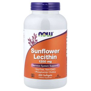 Sunflower Lecithin 200 Softgels, 1.2 g per Softgel, Now Foods