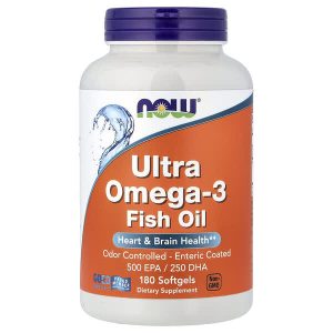 Ang produktong Ultra Omega-3 Fish Oil, 180 Softgels, Now Foods