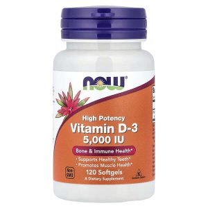 Ang produktong Vitamin D-3 High Potency 125 mcg (5,000 IU), 120 Softgels, Now Foods