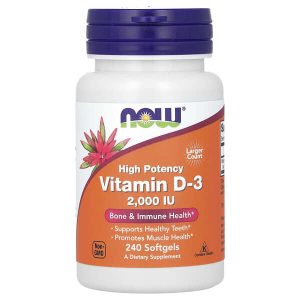 Vitamin D-3 2,000 IU, 240 Softgels, Now Foods