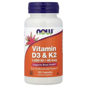 Ang produktong Vitamin D3 K2, 120 Capsules, NOW Foods