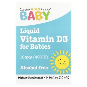 Baby Vitamin D3 Drops, 10 mcg (400 IU), 0.34 fl oz (10 ml), California Gold Nutrition