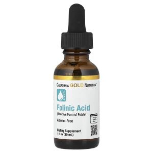 Folinic Acid, Alcohol-Free, 1 fl oz (30 ml), California Gold Nutrition
