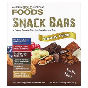 Variety Pack Snack Bars, 12 Bars, 1.4 oz (40 g) Bawat Isa, California Gold Nutrition