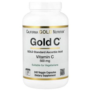 USP Grade Vitamin C 500 mg, 240 Veggie Capsules, California Gold Nutrition