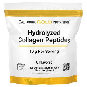 Hydrolyzed Collagen Peptides Type I & III, Unflavored, 1.01 lb (460 g), California Gold Nutrition