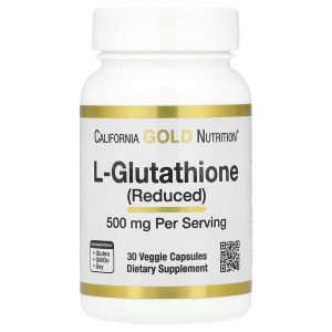 L-Glutathione (Reduced) 500 mg, 30 Veggie Capsules, California Gold Nutrition
