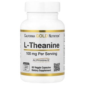L-Theanine Featuring AlphaWave, 100 mg, 60 Veggie Capsules, California Gold Nutrition