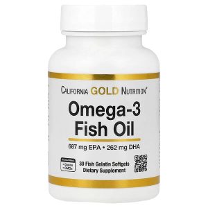 Omega-3 Fish Oil, 30 Fish Gelatin Softgels, 1,250 mg per Softgel, California Gold Nutrition