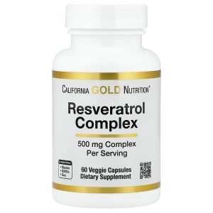 Resveratrol Complex with Grape Seed Extract, Red Wine Extract and trans-Resveratrol, 60 Veggie Capsules, California Gold Nutrition