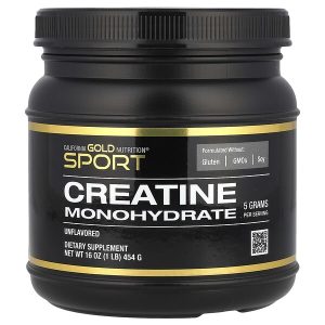Pure Creatine Monohydrate, Unflavored, 1 lb (454 g), California Gold Nutrition Sport