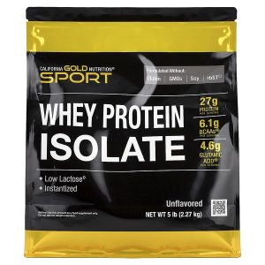 Sport Whey Protein Isolate Unflavored, 5 lb (2.27 kg), California Gold Nutrition