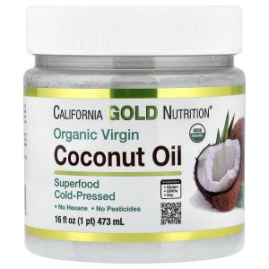 Cold Pressed Organic Virgin Coconut Oil, 16 fl oz (473 ml), California Gold Nutrition Superfoods
