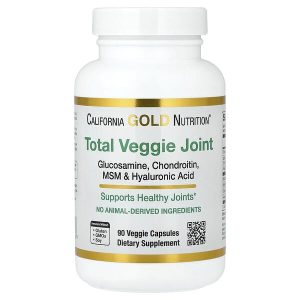 Total Veggie Joint Support Formula with Glucosamine, Chondroitin, MSM, and Hyaluronic Acid, 90 Veggie Capsules, California Gold Nutrition