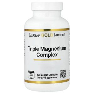 Triple Magnesium Complex, Malate, Citrate, Bisglycinate Chelate, 120 Veggie Capsules, California Gold Nutrition
