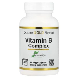 Vitamin B Complex with Folate, Biotin, Pantothenic Acid, and Vitamin B6, 60 Veggie Capsules, California Gold Nutrition