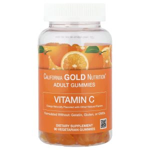 Vitamin C Gummies with Vitamin A from 100% Beta-Carotene, Orange, 90 Vegetarian Gummies, California Gold Nutrition