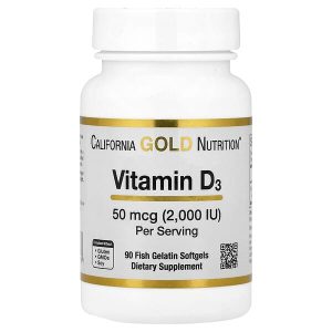 Vitamin D3 50 mcg (2,000 IU), 90 Fish Gelatin Softgels, California Gold Nutrition