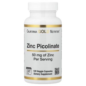 Zinc Picolinate 50 mg, 120 Veggie Capsules, California Gold Nutrition