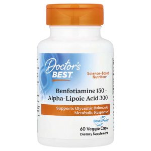 Benfotiamine 150 mg + Alpha-Lipoic Acid 300 mg, 60 Veggie Capsules, Doctor's Best