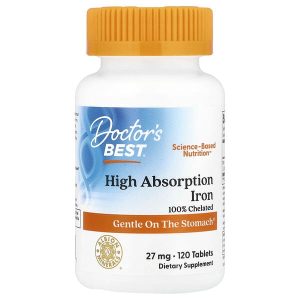 High Absorption Iron 27 mg, 120 Tablets, Doctor's Best
