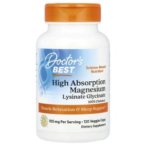High Absorption Magnesium 52.5 mg, 120 Veggie Capsules, Doctor's Best