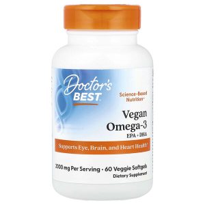 Vegan Omega-3 EPA DHA 1000 mg, 60 Veggie Softgels, Doctor's Best
