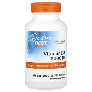 Vitamin D3 125 mcg (5,000 IU), 720 Softgels, Doctor's Best