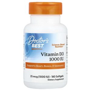 Vitamin D3 25 mcg (1,000 IU), 180 Softgels, Doctor's Best