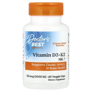 Vitamin D3 K2 MK-7, 60 Veggie Caps, Doctor's Best