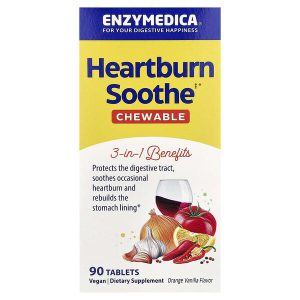 Heartburn Soothe, Orange Vanilla, 90 Tablets, Enzymedica