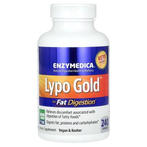 Lypo-Gold for Fat Digestion, 240 Capsules, Enzymedica
